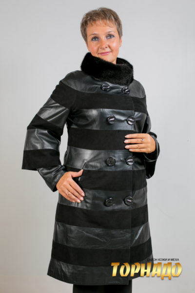 Женская кожаная куртка. Артикул 18420.